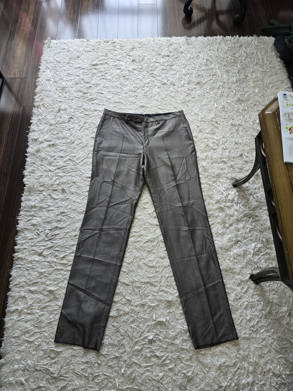 Versace Collection Wool Silk Dress Pants Gray Taupe W37-38 Made in Croatia